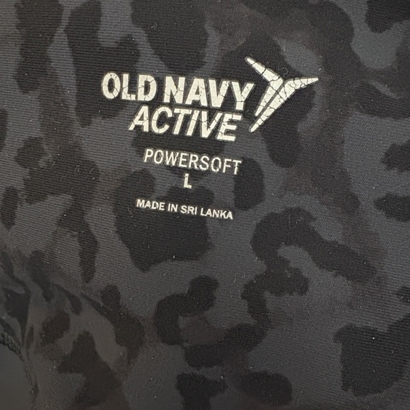 Old Navy Active Powersoft women’s large black leopard legging pants - Picture 2 of 2